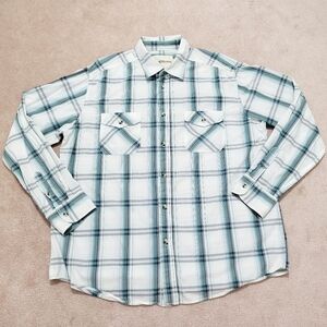 RUFF HEWN Men’s Plaid Long Sleeve Casual Button Up Shirt 100% Cotton Size XL